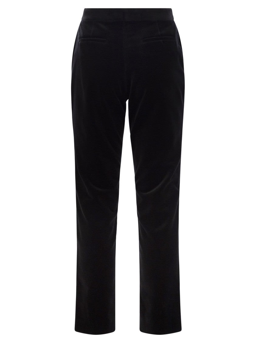 Fabiana Filippi Velvet-Textured Regular Fit Trousers With Side Pockets