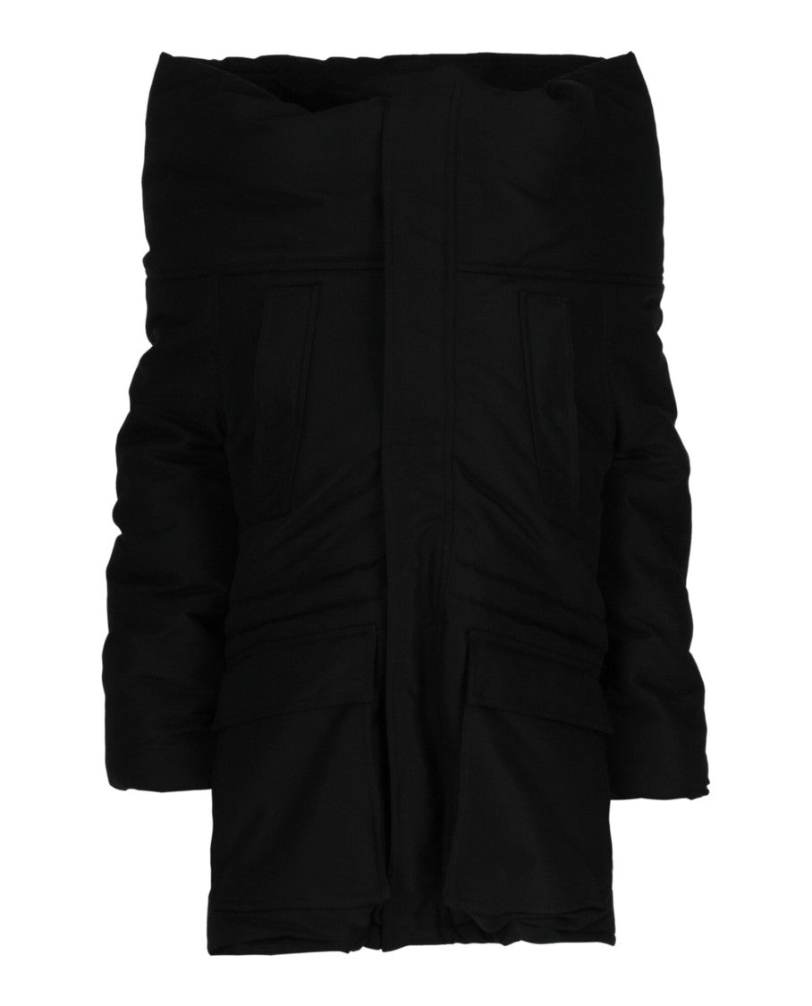 Balenciaga Deconstructed Black Parka With Oversized Fit And Functional Details