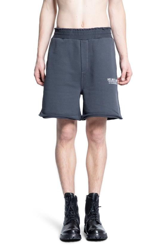 Helmut Lang Structured Grey Cotton Shorts With Elastic Waistband