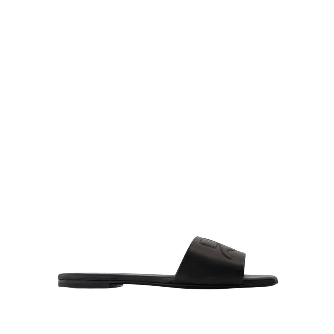 Courrèges Minimalist Black Lambskin Slip-On Mules