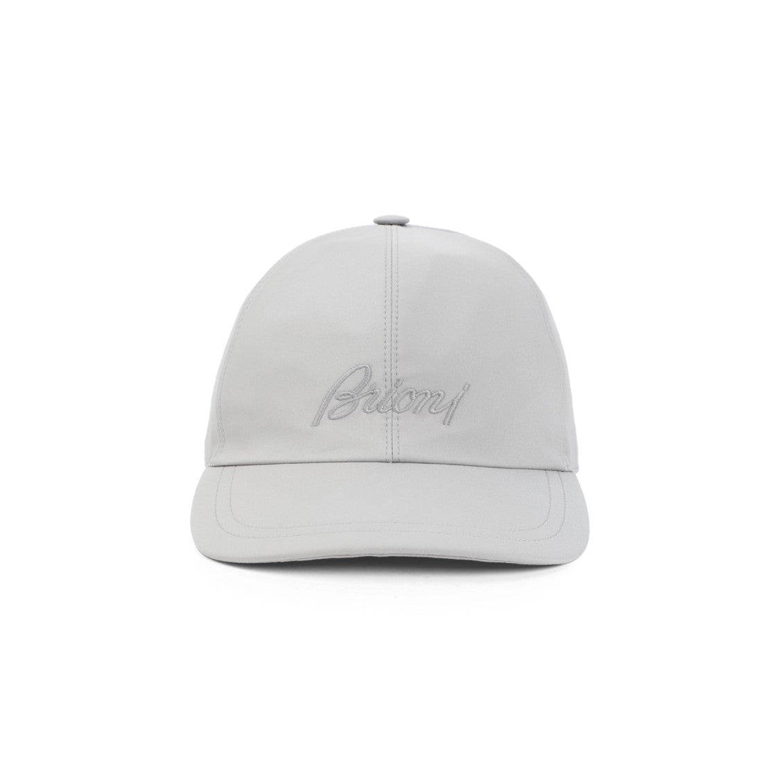 Brioni Embroidered Logo Grey Baseball Hat With Six-Panel Design
