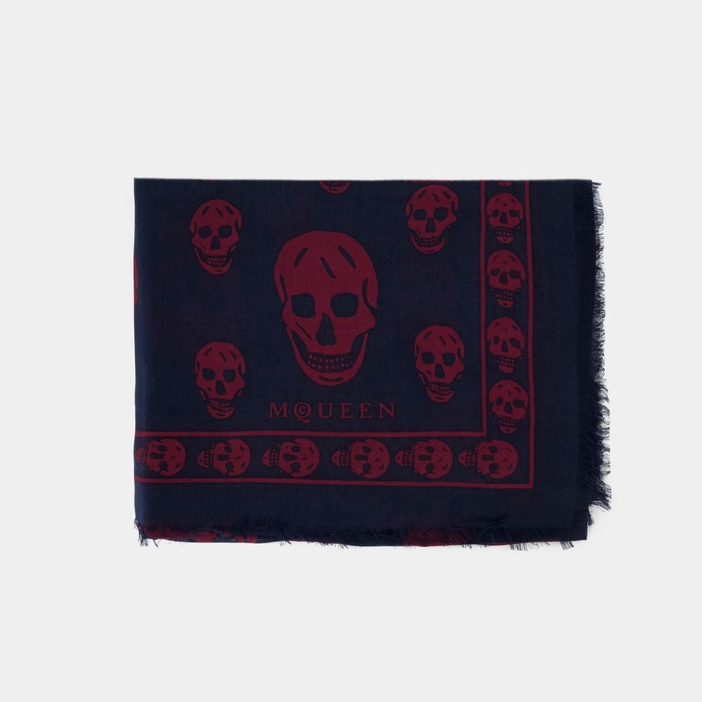 Alexander Mcqueen Skull Scarf - Synthetic - Blue