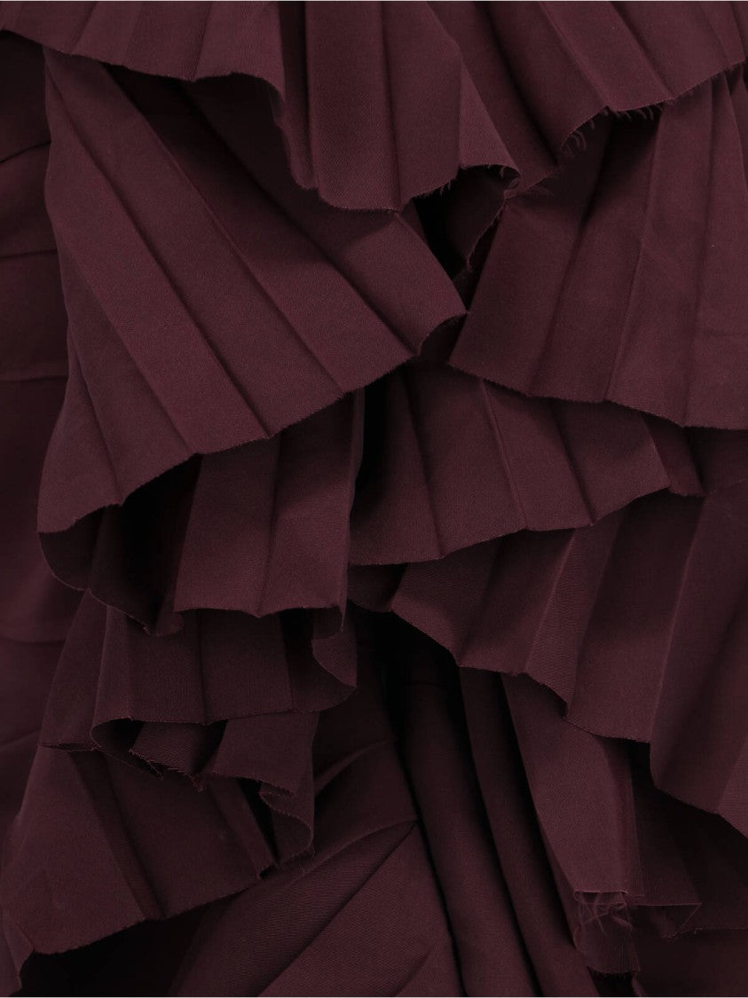 Alexander Mcqueen Pleated Blouse – Bordeaux