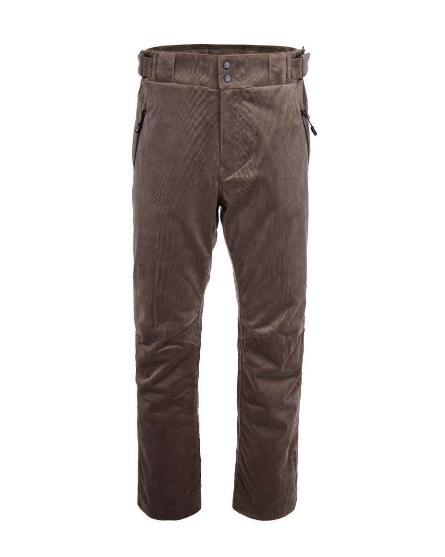 Rh+ Textured Velvet Tobacco Pants With Elastic Waistband
