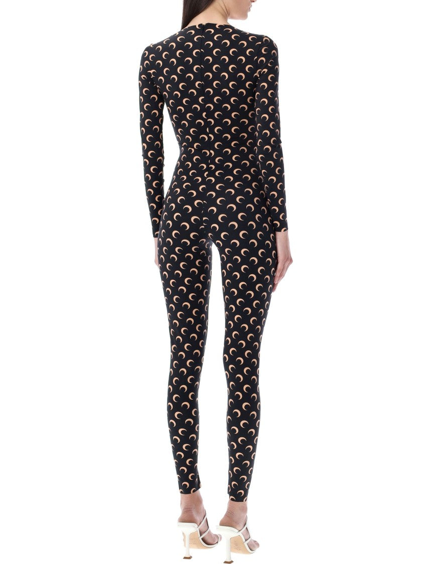 Marine Serre Crescendo Moon Print Jersey Jumpsuit