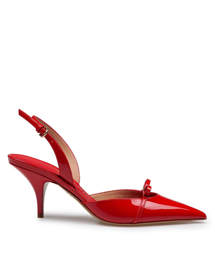 Salvatore Ferragamo Slingback Gilla 70 In Patent Leather Color Red