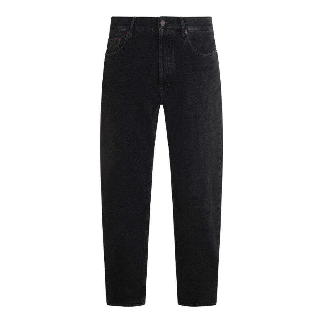 Saint Laurent Straight-Leg Denim Jeans With Button-Fly Closure And Rivet Accents