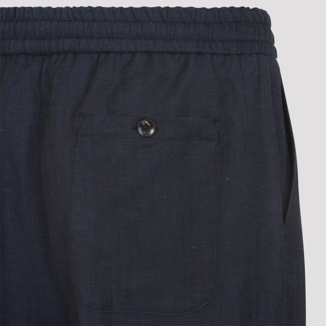 Etro Blue Wool And Linen Pants