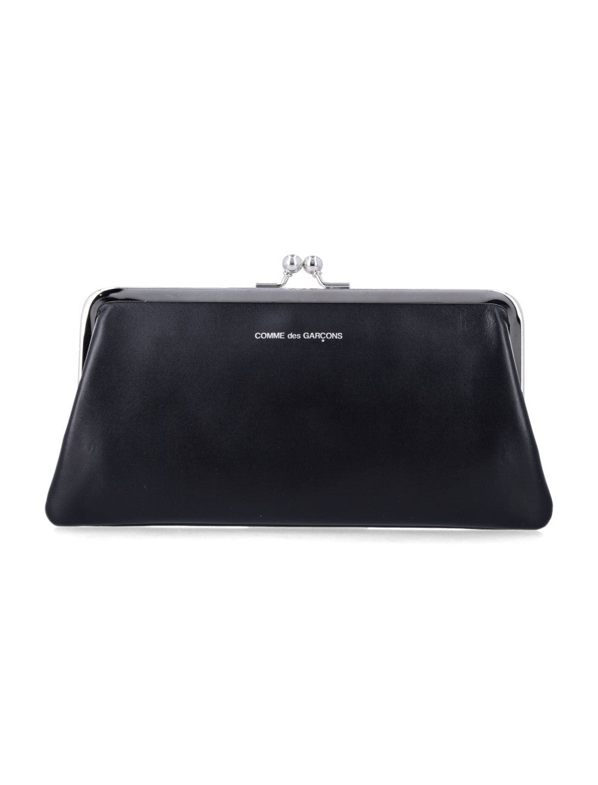 Comme Des Garçons Smooth Leather Kiss-Clasp Purse With Structured Silhouette