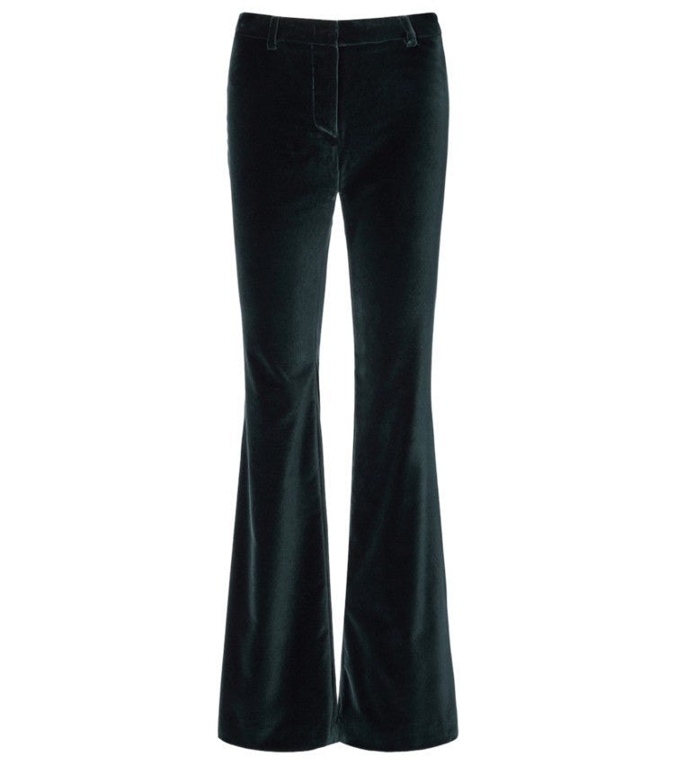 Etro Flared Velvet Pants With Concealed Closure