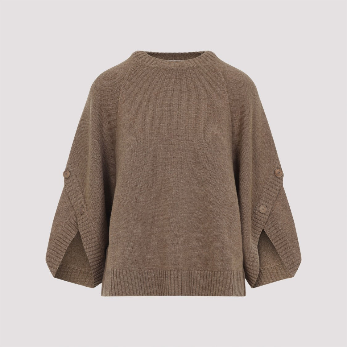 Max Mara Round Neck Sweater With Asymmetric Cuffs