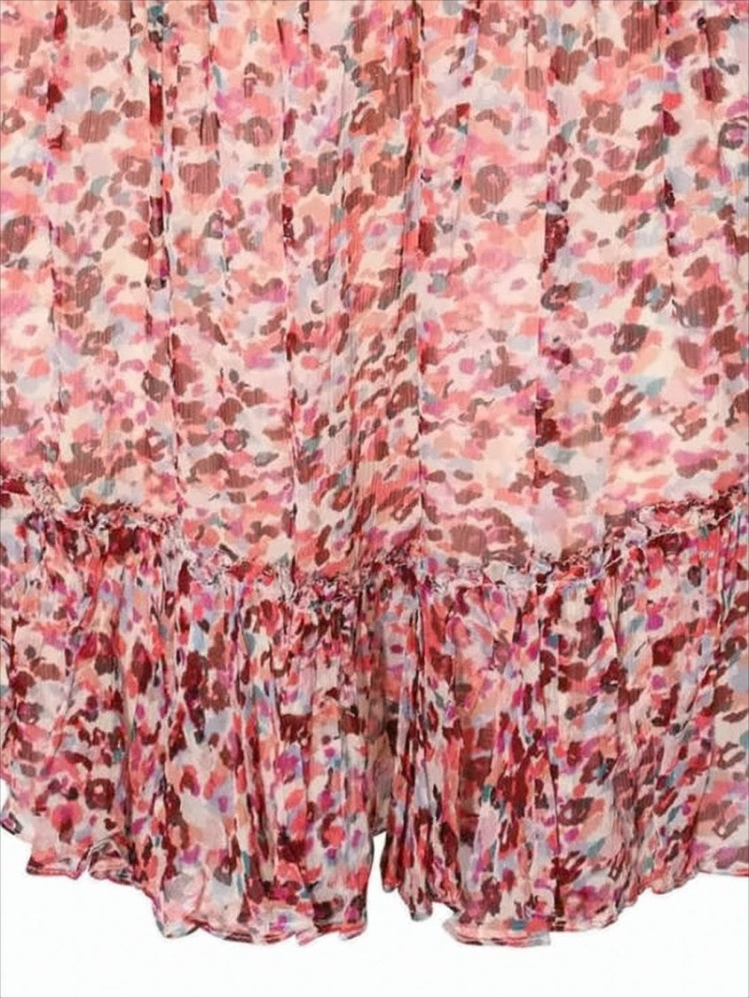Isabel Marant Floral Print Mini Dress With Ruffled Hem