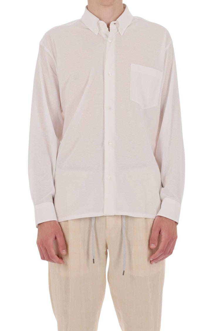 Herno Button-Down Cotton Crepe Shirt