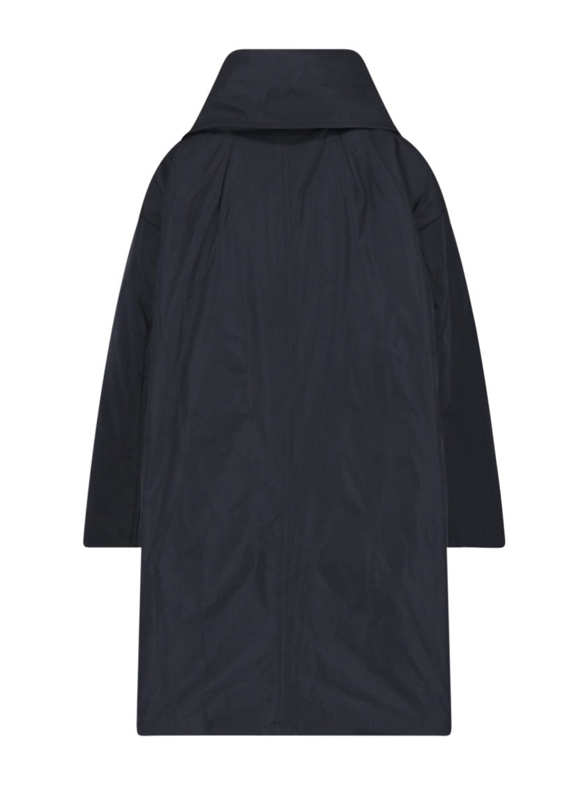 Cape Concept Black Water-Repellent Technical Fabric Cape Coat