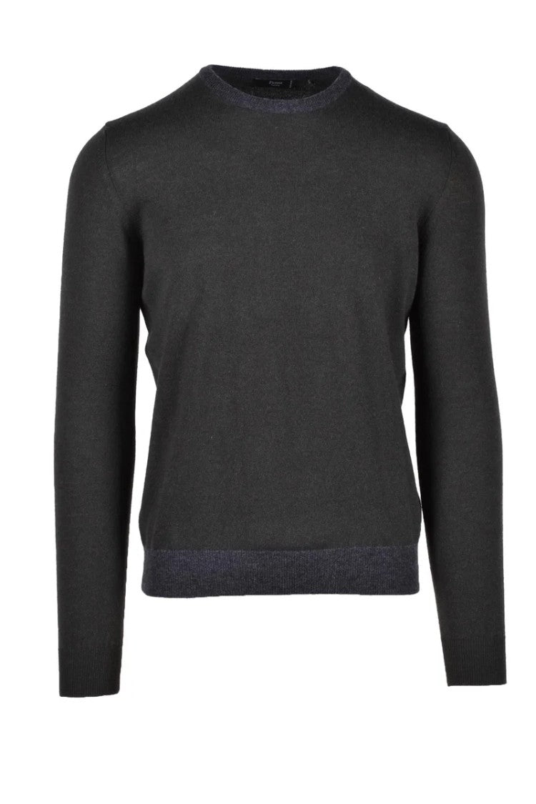 Fama Green Crewneck Silk-Blend Sweater
