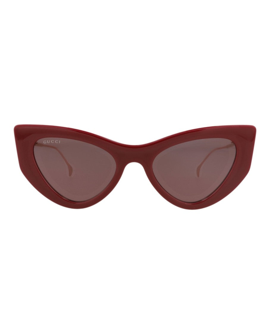 Gucci Cat Eye-Frame Injection Sunglasses With Metal Temples And Glossy Finish
