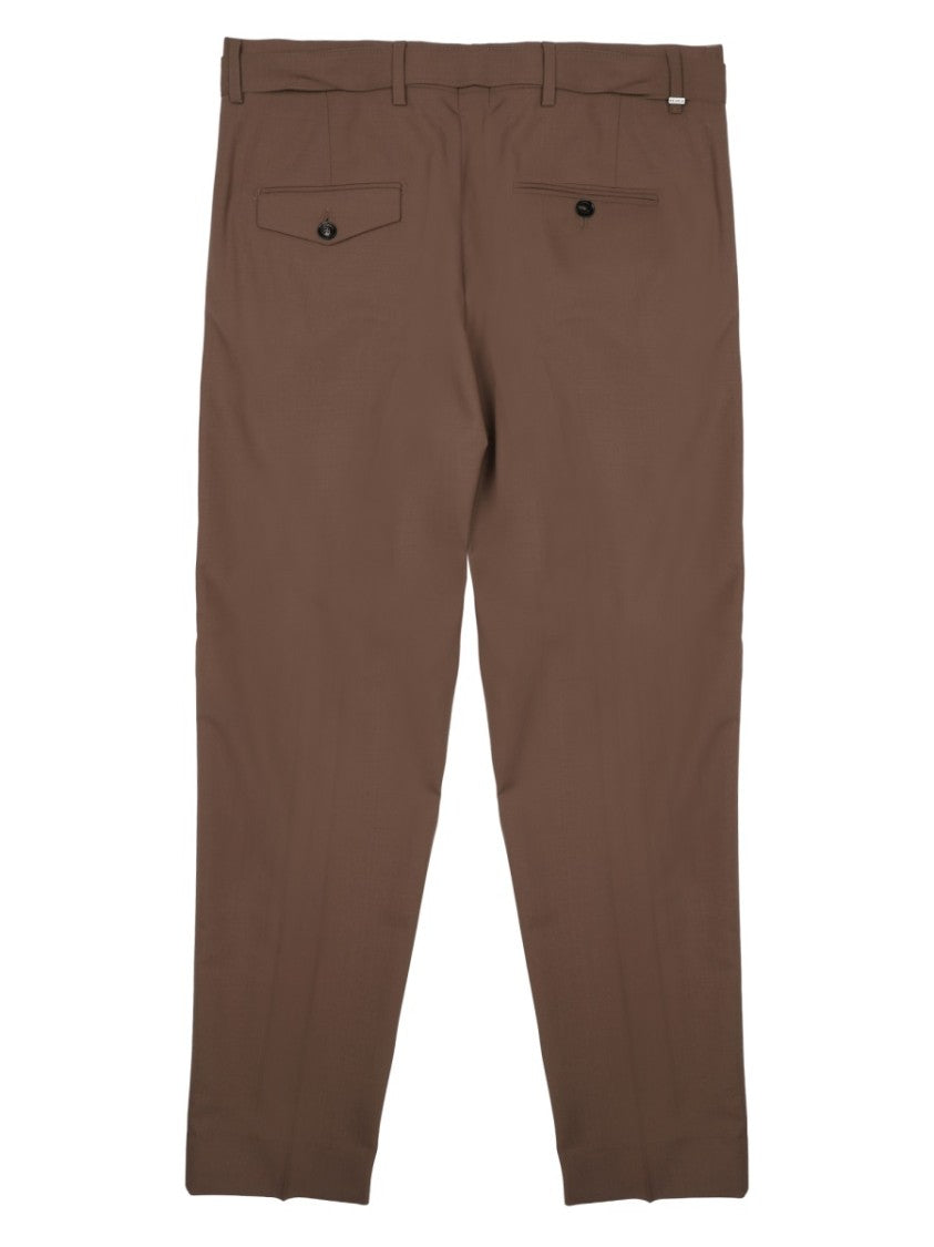 Be Able Straight-Leg Beige Trousers With Gradient Hem Design