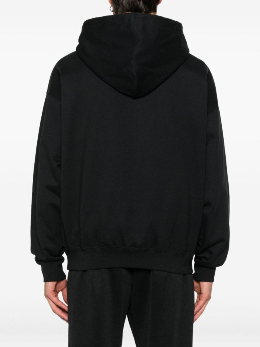 Y-3 Black Sweatshirt With Hood And Drawstring