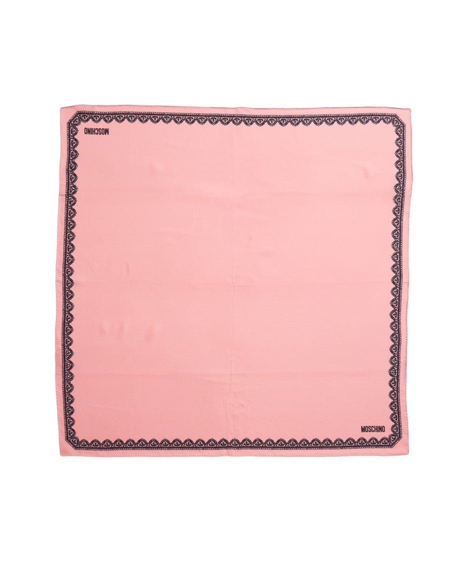 Moschino Silk Scarf With Lace Pattern