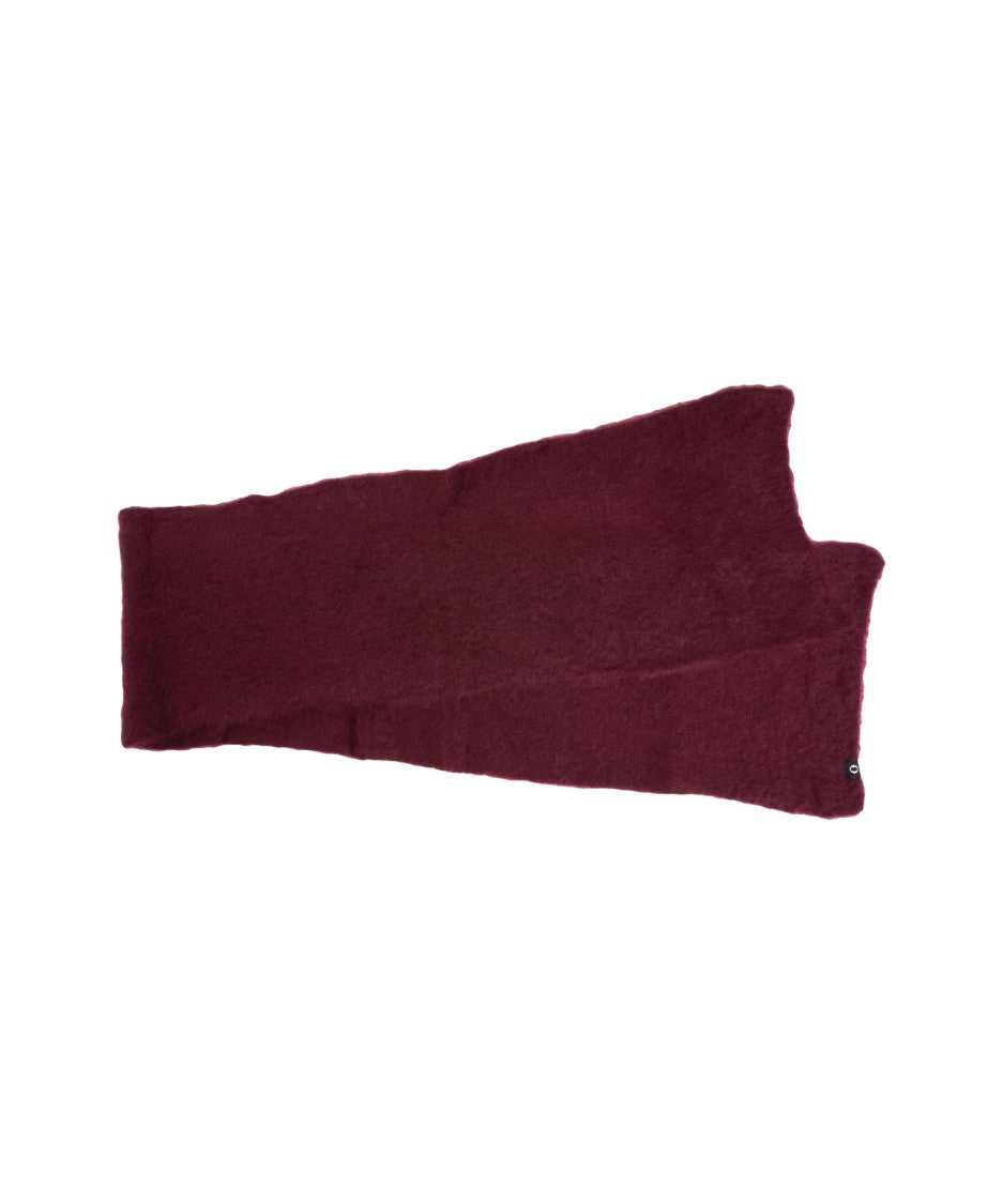 Ottod'ame Burgundy Mohair Scarf With Discreet Logo Detail