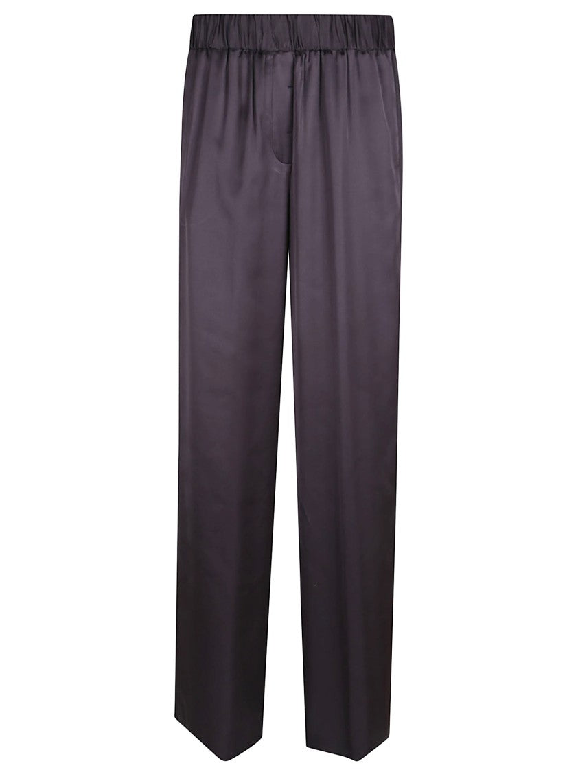 Peserico Relaxed Black Trousers With Elastic Waistband