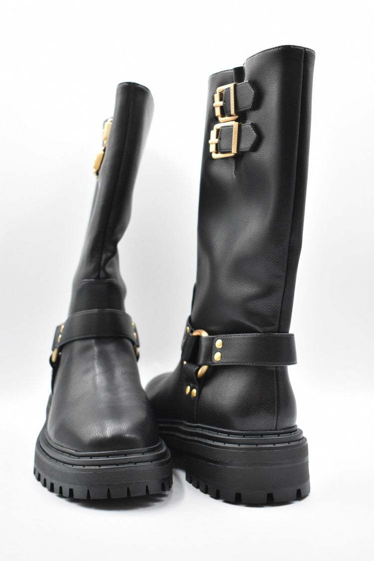 Twin-Set Sleek Black Boots With Laced Front Detail