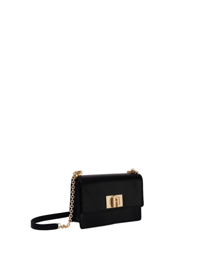 Furla 1927 Mini Leather Croosbody Bag, Black