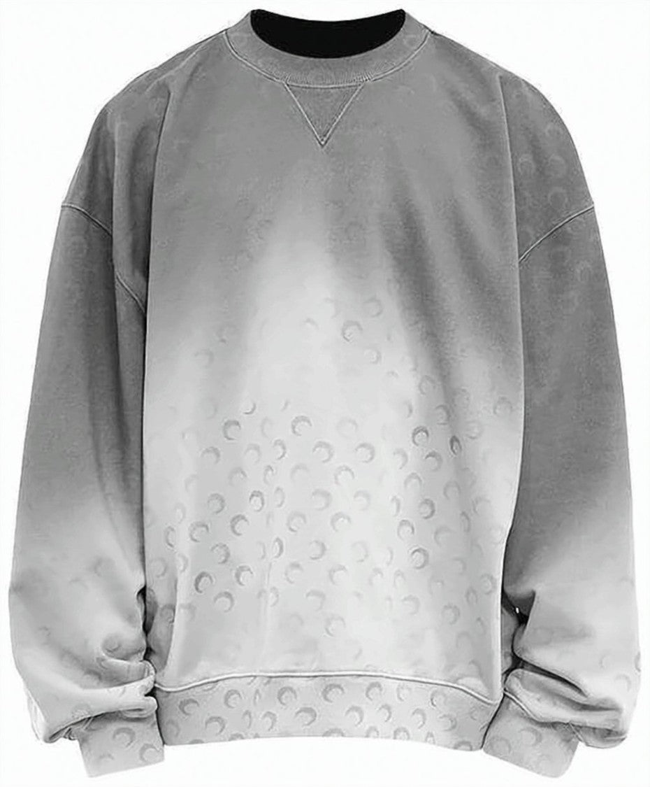 Marine Serre Gradient Long-Sleeve Sweatshirt With Crescent Moon Embossing