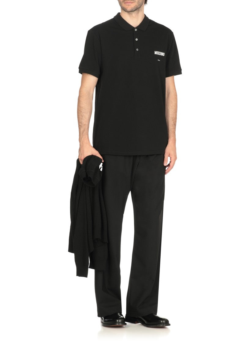 Moschino Three-Button Cotton Polo Shirt With Contrasting Logo
