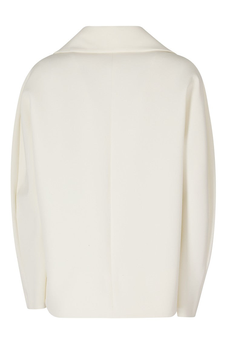 Federica Tosi Cream Short Classic Cut Cady Caban Jacket
