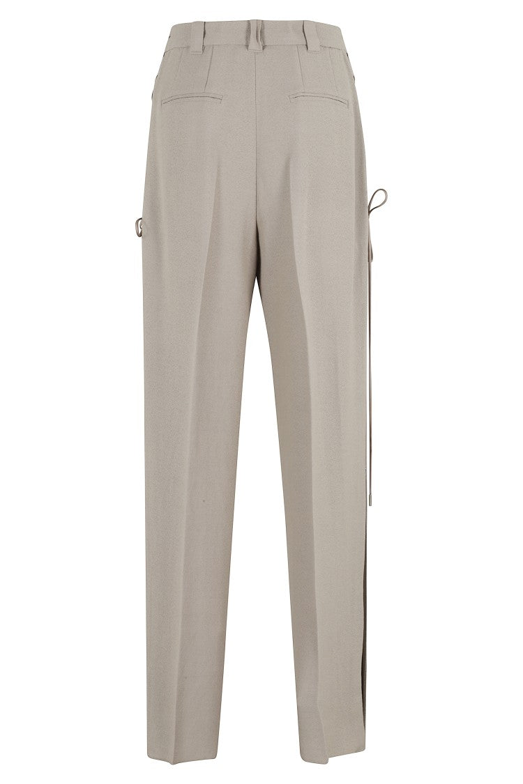 Stella Maxwell X Marella High-Waisted Barrel-Fit Pants With Corsetry Motif