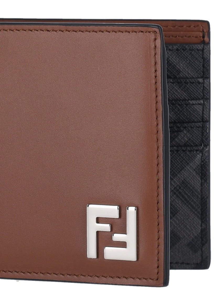 Fendi "Squared Ff" Bi-Fold Wallet – Brown