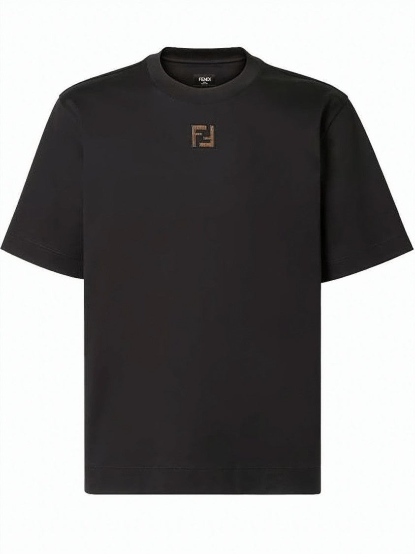 Fendi Relaxed Fit Black Cotton T-Shirt