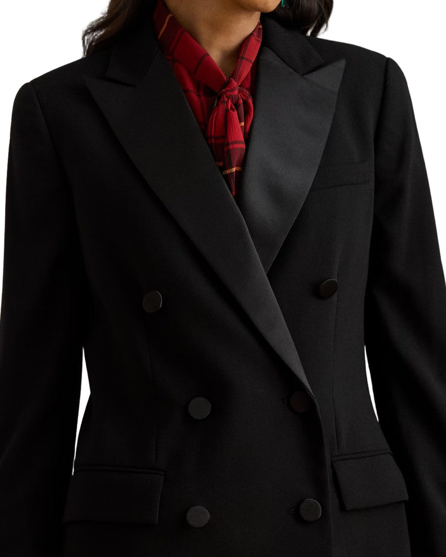 Lauren Ralph Lauren Double-Breasted Blazer With Satin Lapels