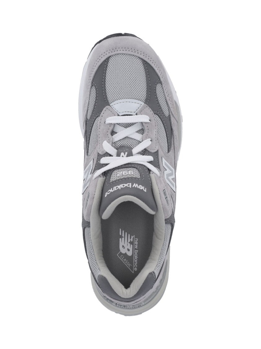 New Balance Grey Made In Usa 992 Suede Mesh Sneakers
