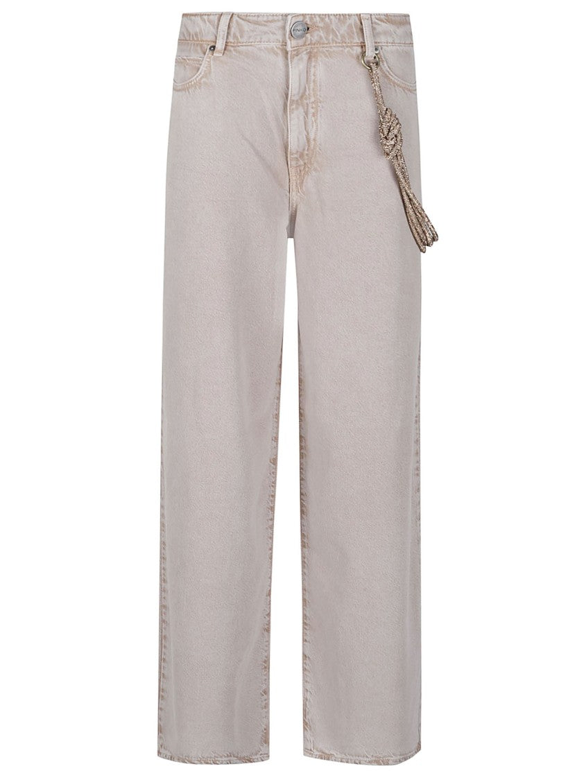 Pinko Lauryn Loose Tassel Cotton Jeans
