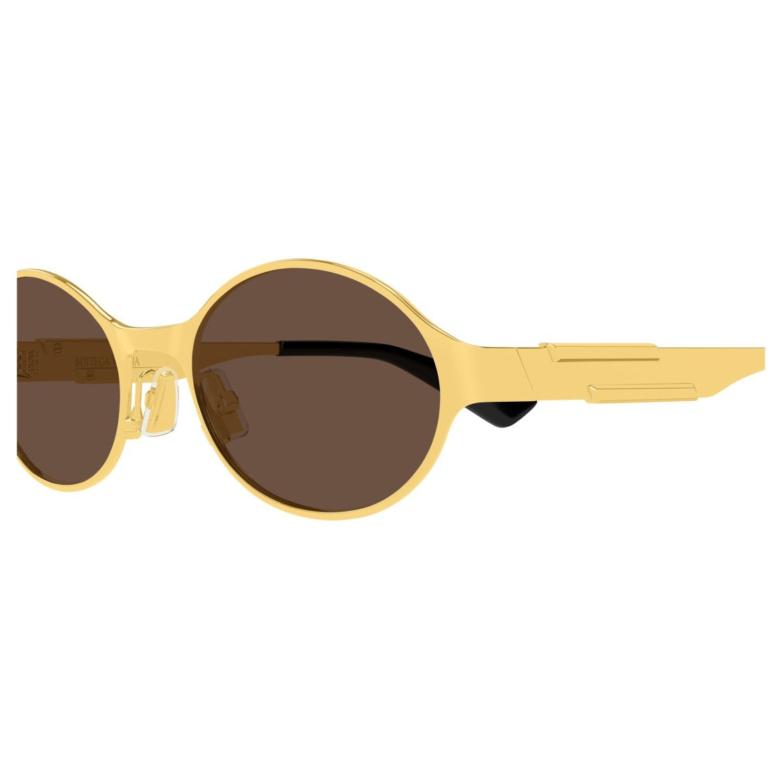 Bottega Veneta Bv1456s Oval Metallic Gold Sunglasses