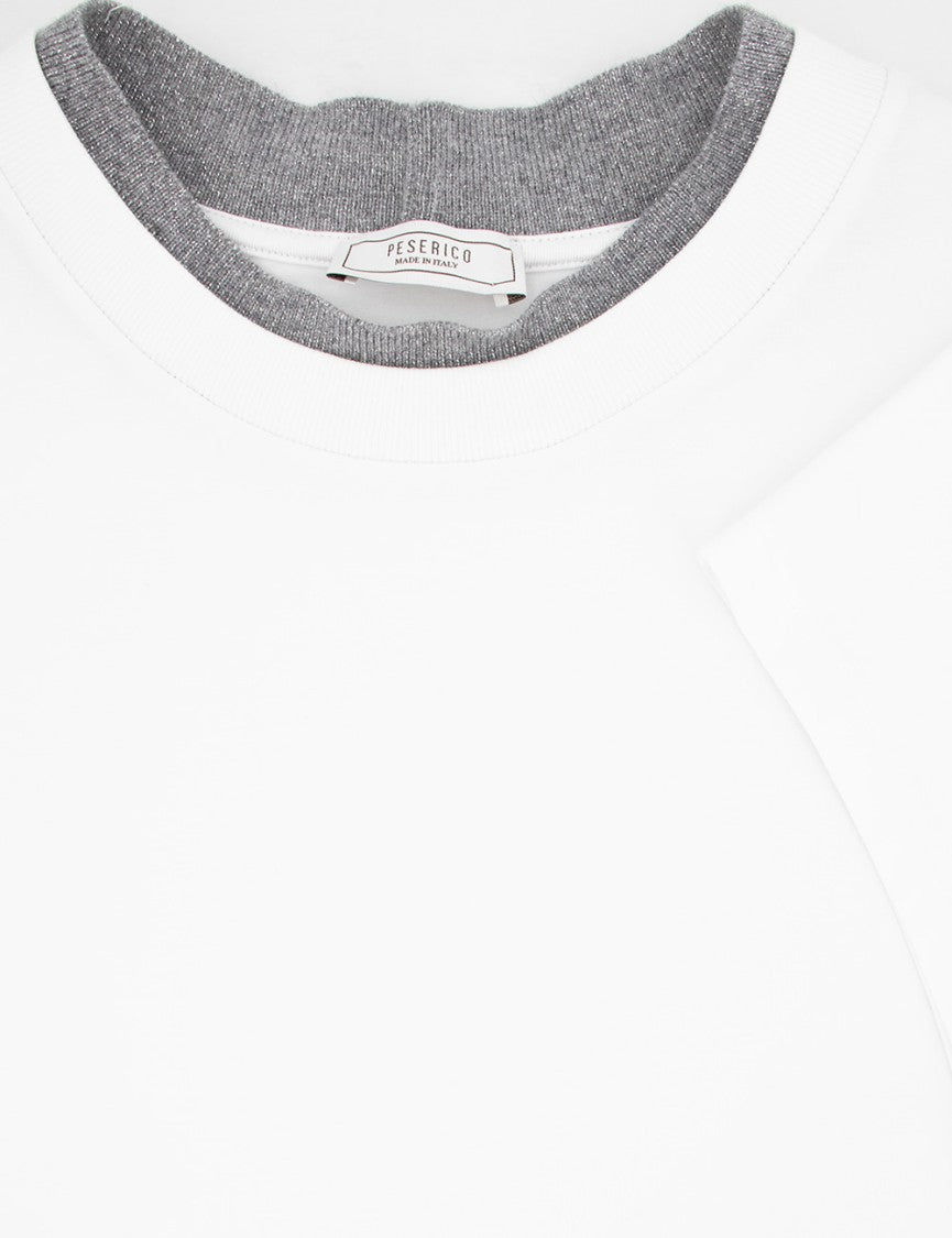 Peserico Cotton T-Shirt With Unique Crew Neck