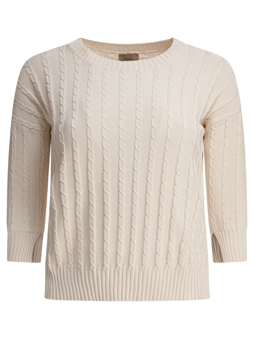Rakki' Classic Cable Knit Cotton Sweater