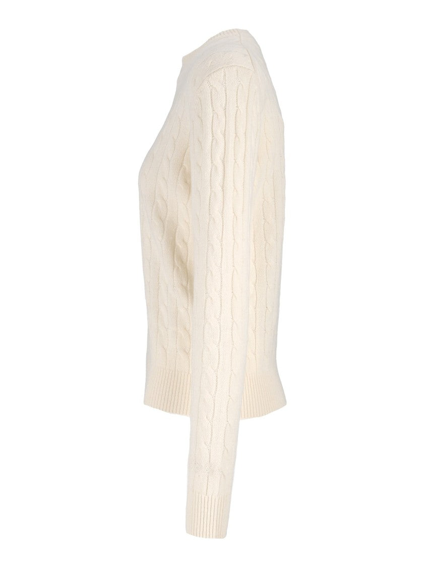 Mc2 Saint Barth Off-White Sorbonne Braid Wool Cable Knit Sweater
