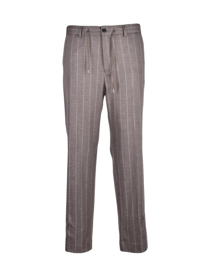 Liu Jo Grey Polyester-Blend Elasticated Jersey Formal Pants