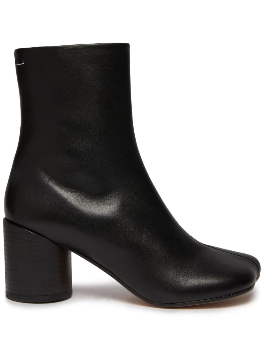 Mm6 By Maison Margiela Black Split-Toe Block Heel Ankle Boots