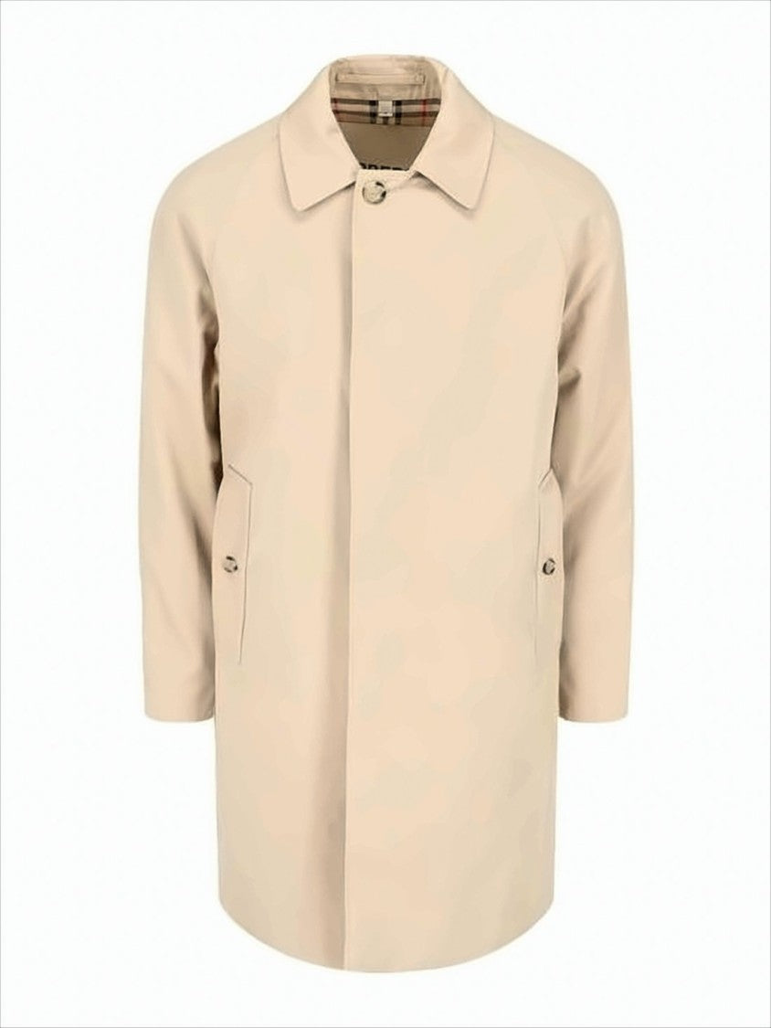 Burberry Beige Cotton Coat With Design