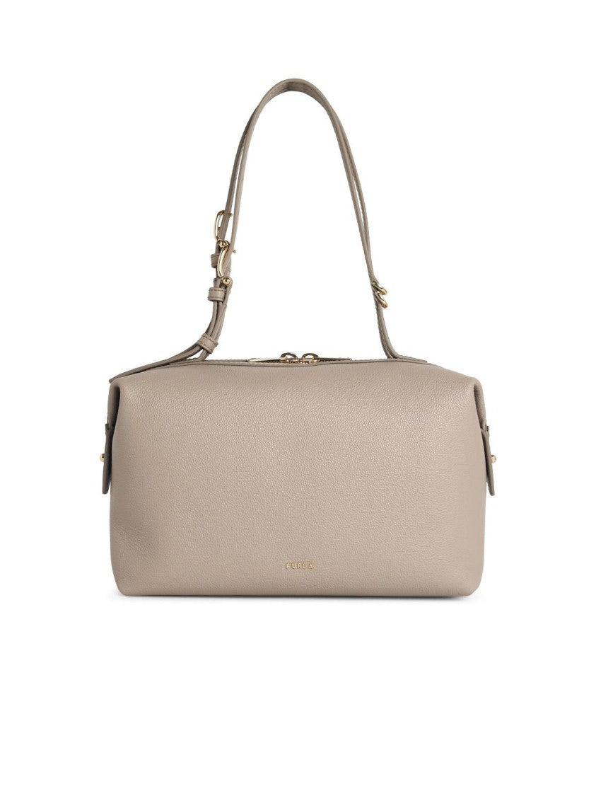 Furla 'Double' Linen Leather Bag