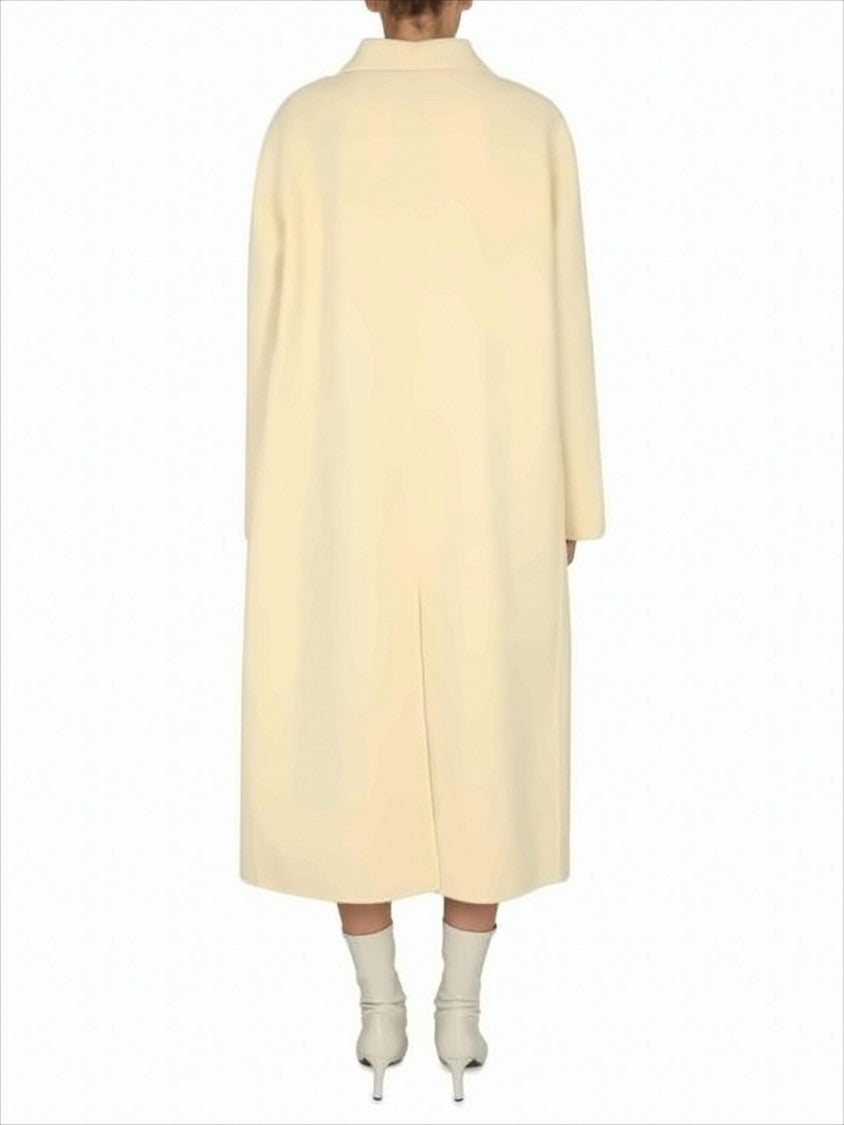 Jil Sander Minimalist Oversized Wool Coat With Concealed Closure