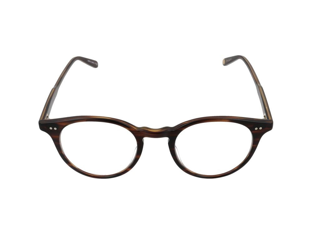 Garrett Leight Round Tortoise Shell Metallic Accent Optical Glasses