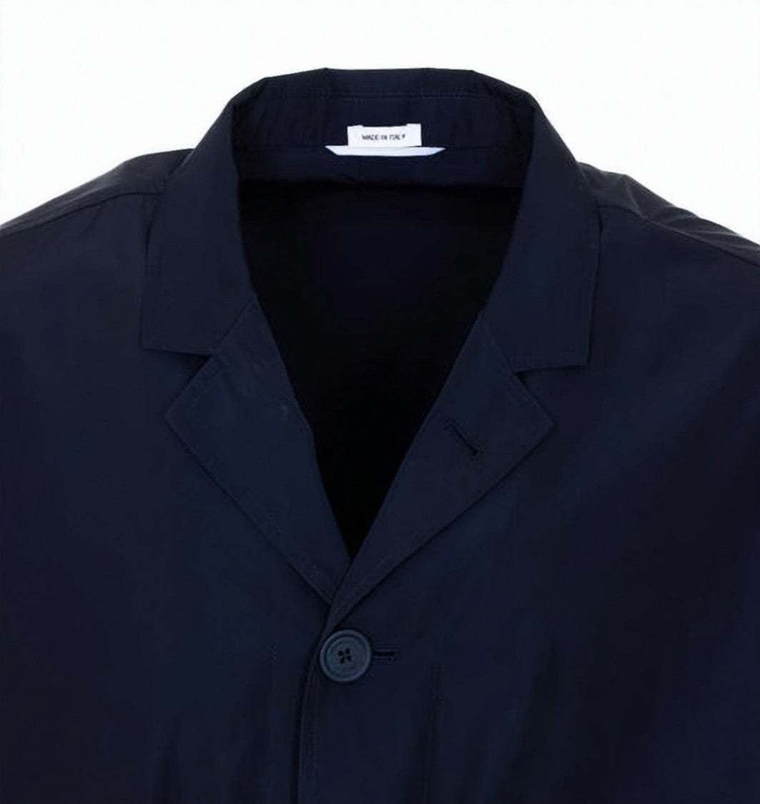 Thom Browne Boxy Cropped Coat With Notched Collar