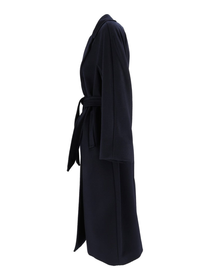 Max Mara Blue Resina Belted Wrap Coat