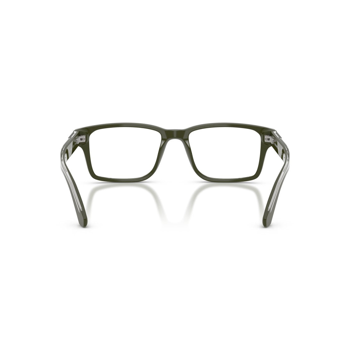 Emporio Armani 0Ea3271 Rectangular Olive Green Eyeglasses With Metallic Accents