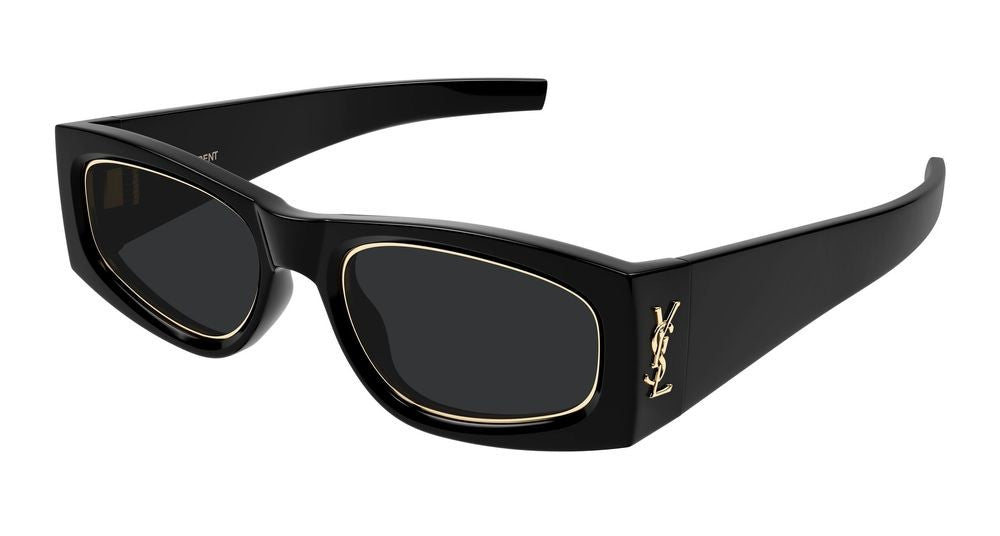 Saint Laurent Bold Oversized Square Sunglasses With Gold Detail